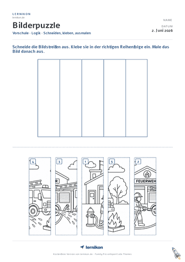 Beispiel: Bilderpuzzle Arbeitsblatt