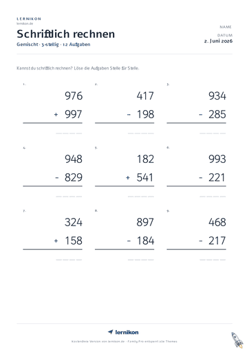 Beispiel: Schriftliche Verfahren Arbeitsblatt
