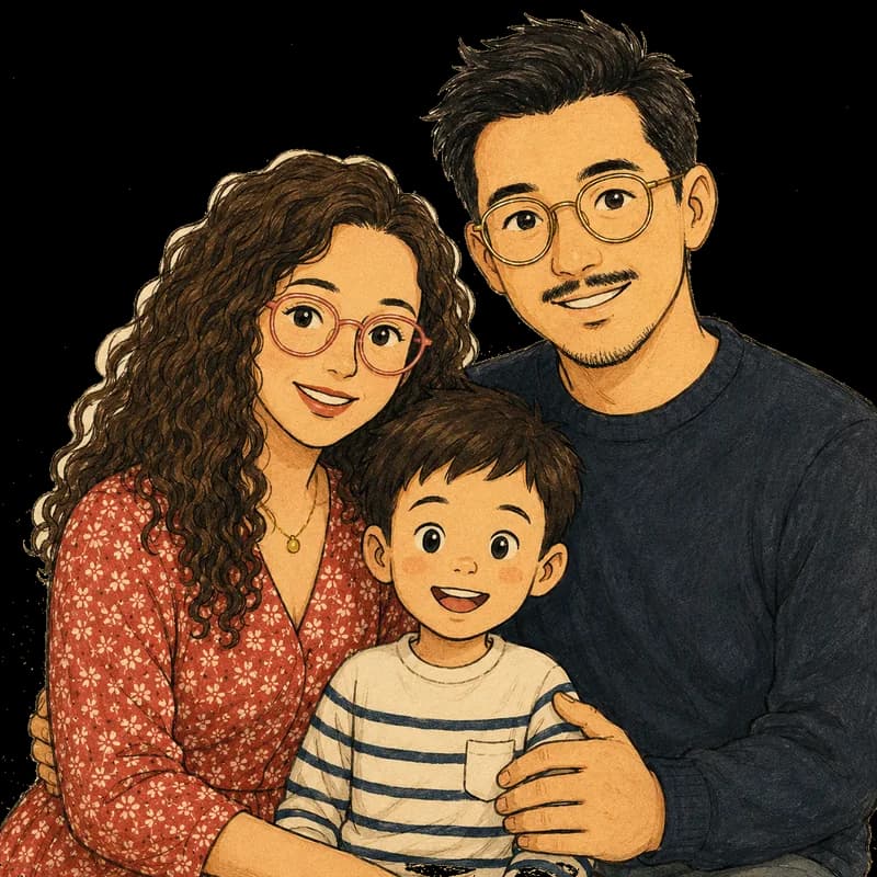 Die Familie hinter Lernikon: Mutter, Vater und ihr Sohn